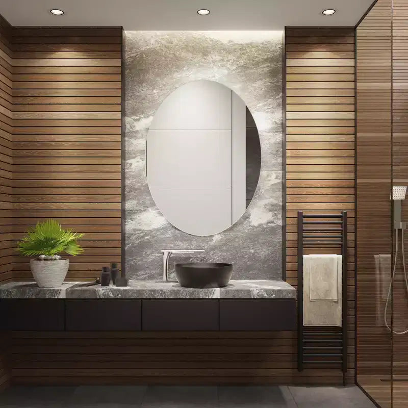 Miroir ovale Nolan 24 po en aluminium à DEL - LMR1005 - Blanc - Safavieh