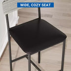 Lot de 4 tabourets de bar, tabourets de bar de cuisine avec repose-pieds, tabourets de bar rembourrés hauteur comptoir, chaises de bar avec dossier pour îlot de cuisine, appartement