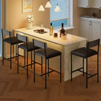 Lot de 4 tabourets de bar, tabourets de bar de cuisine avec repose-pieds, tabourets de bar rembourrés hauteur comptoir, chaises de bar avec dossier pour îlot de cuisine, appartement