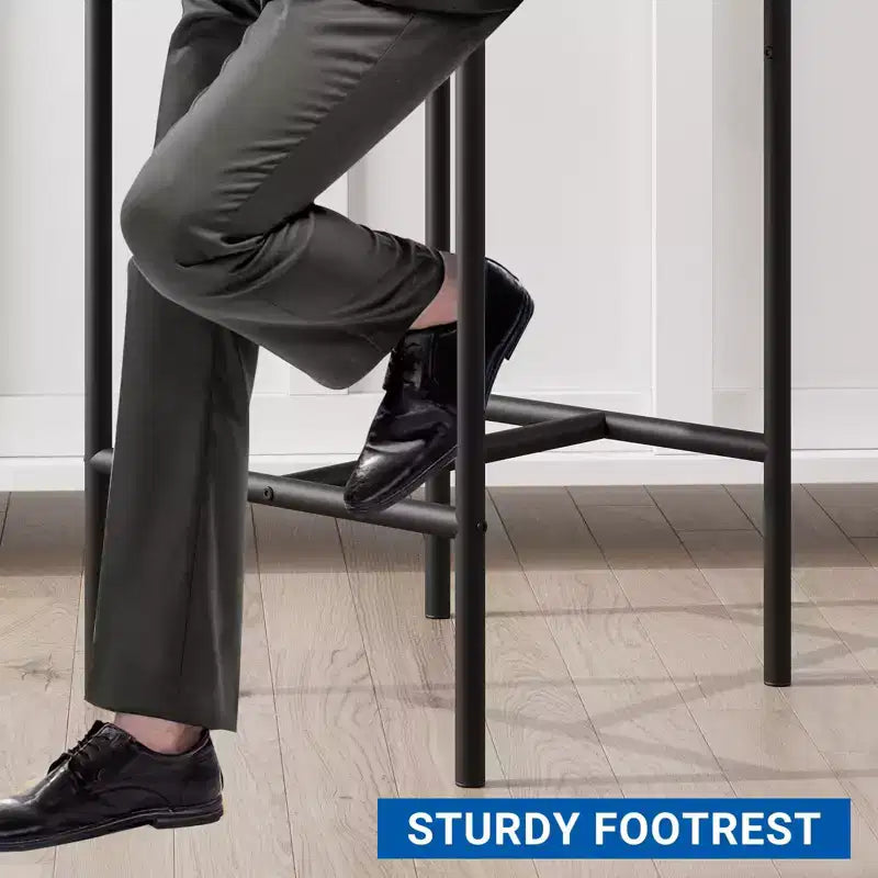 Lot de 4 tabourets de bar, tabourets de bar de cuisine avec repose-pieds, tabourets de bar rembourrés hauteur comptoir, chaises de bar avec dossier pour îlot de cuisine, appartement