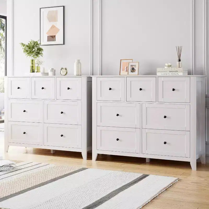 Commode à 7 tiroirs pour téléviseur de 48 pouces, meubles de rangement modernes en bois pour salon, chambre à coucher, dressing, bureau à domicile