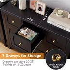 Commode à 7 tiroirs pour téléviseur de 48 pouces, meubles de rangement modernes en bois pour salon, chambre à coucher, dressing, bureau à domicile