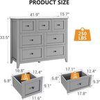 Commode à 7 tiroirs pour téléviseur de 48 pouces, meubles de rangement modernes en bois pour salon, chambre à coucher, dressing, bureau à domicile