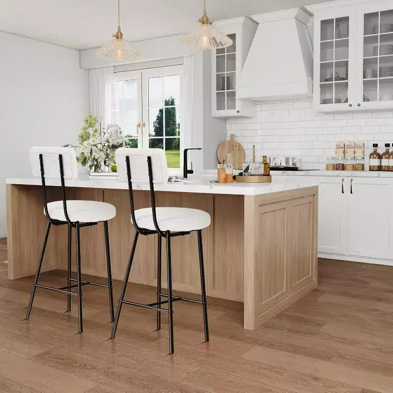 Tabourets de Bar avec Dossier Lot de 4, Tabourets Hauts de Cuisine, Chaises de Bar avec Dossier, Siège Industriel pour Salle à Manger Cuisine Bar