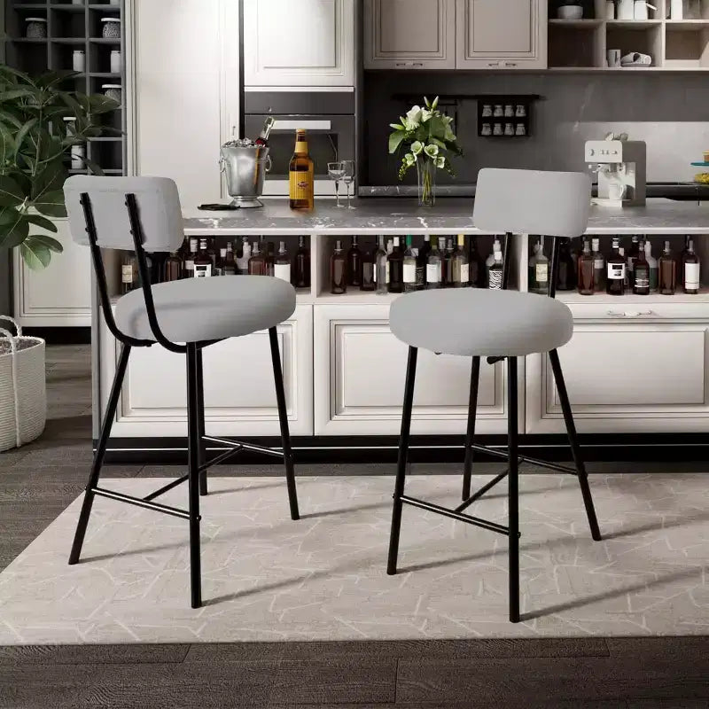 Tabourets de Bar avec Dossier Lot de 4, Tabourets Hauts de Cuisine, Chaises de Bar avec Dossier, Siège Industriel pour Salle à Manger Cuisine Bar