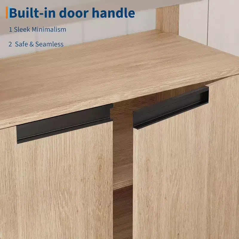 Meuble TV de ferme pour téléviseurs jusqu'à 70 pouces, meuble TV de 160 cm de long avec 4 portes et étagère ouverte, consoles multimédia rustiques