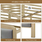 Lit plateforme pleine taille en velours capitonné avec tête et pied de lit touffetés