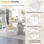 Ensemble de salle à manger rétro 5 pièces avec table extensible et 4 chaises rembourrées, rallonge de 40 cm, idéal pour la cuisine et la salle à manger