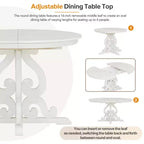 Ensemble de salle à manger rétro 5 pièces avec table extensible et 4 chaises rembourrées, rallonge de 40 cm, idéal pour la cuisine et la salle à manger