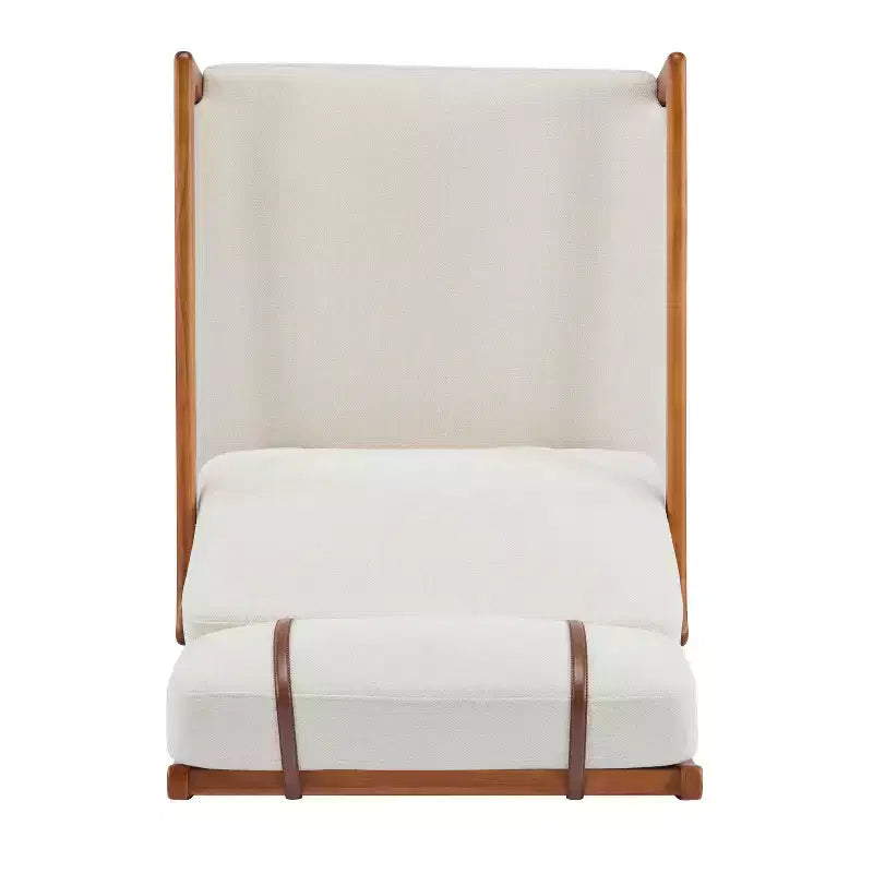 Fauteuils d'appoint scandinaves du milieu du siècle, lot de deux, structure en bois massif à dossier haut, chaises longues pour salon, chambre ou coin lecture