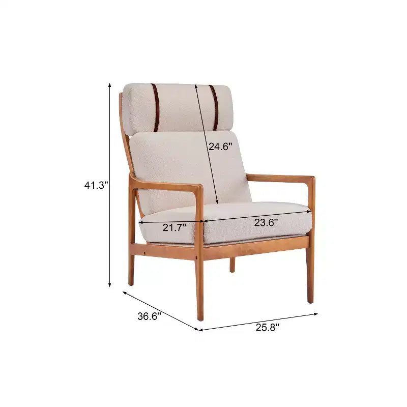 Fauteuils d'appoint scandinaves du milieu du siècle, lot de deux, structure en bois massif à dossier haut, chaises longues pour salon, chambre ou coin lecture
