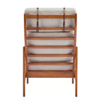 Fauteuils d'appoint scandinaves du milieu du siècle, lot de deux, structure en bois massif à dossier haut, chaises longues pour salon, chambre ou coin lecture