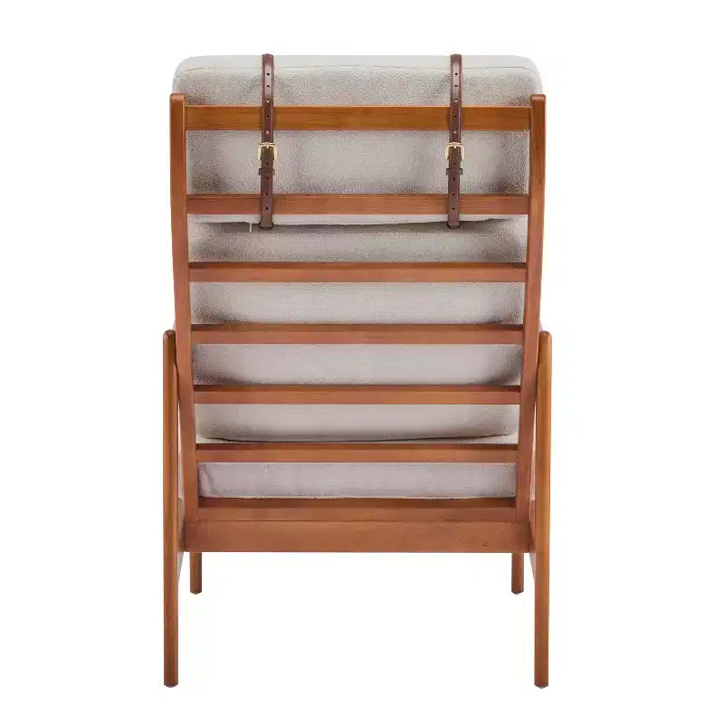 Fauteuils d'appoint scandinaves du milieu du siècle, lot de deux, structure en bois massif à dossier haut, chaises longues pour salon, chambre ou coin lecture