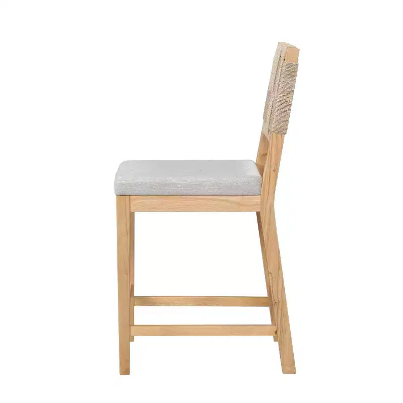 Christopher Knight Home Ororon Tabourets de comptoir bohèmes rembourrés en rotin et bois d'hévéa (lot de 2)