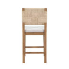Christopher Knight Home Ororon Tabourets de comptoir bohèmes rembourrés en rotin et bois d'hévéa (lot de 2)