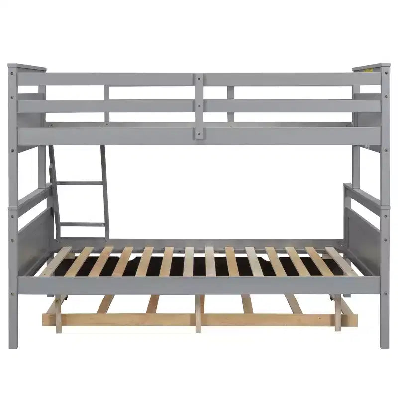Lits superposés jumeaux sur grand format avec lit gigogne, cadre de lit superposé en bois massif pour enfants, adolescents et adultes, convertibles en 2 lits