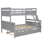 Lits superposés jumeaux sur grand format avec lit gigogne, cadre de lit superposé en bois massif pour enfants, adolescents et adultes, convertibles en 2 lits