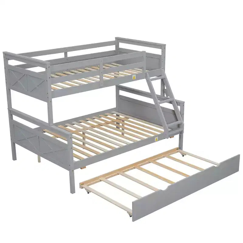 Lits superposés jumeaux sur grand format avec lit gigogne, cadre de lit superposé en bois massif pour enfants, adolescents et adultes, convertibles en 2 lits