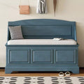 GDFStudio Ruth Mid-Century Modern Style Entryway Shoe Storage Bench with Hidden Storage and Linen Cushion