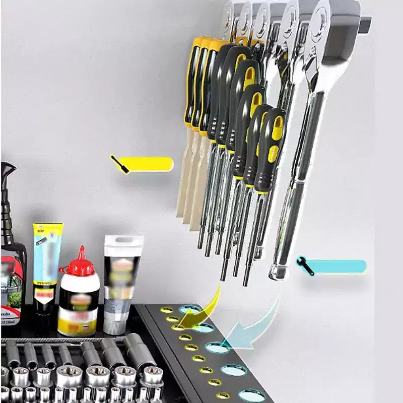 TROPOW Support mural de rangement pour outils électriques, support à 4 niveaux pour 4 perceuses électriques, étagère à outils robuste pour garage, atelier