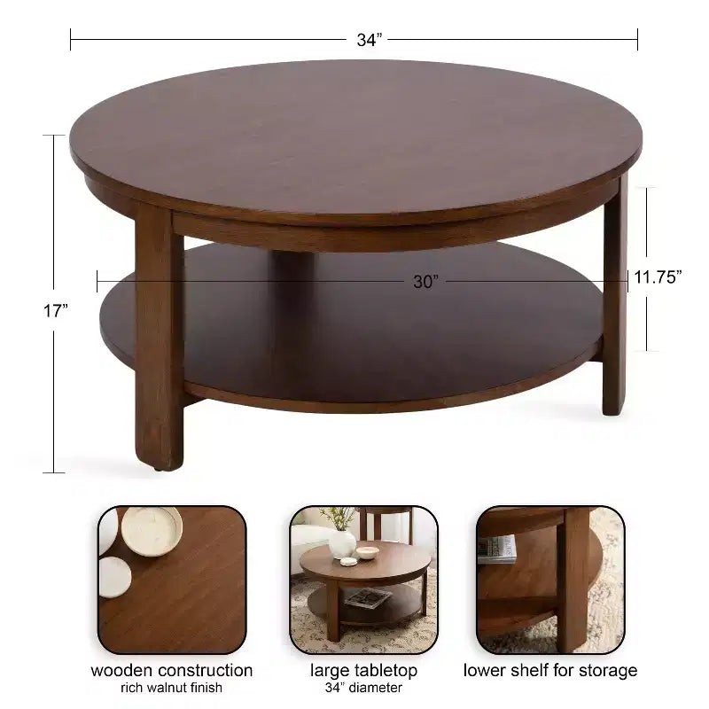 Table basse ronde en MDF Foxford Kate and Laurel