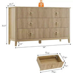 Acekool 54 Commode 6 Tiroirs Cannelés, Commode de Rangement Moderne, pour Placard ou Couloir