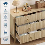 Acekool 54 Commode 6 Tiroirs Cannelés, Commode de Rangement Moderne, pour Placard ou Couloir