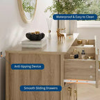 Acekool 54 Commode 6 Tiroirs Cannelés, Commode de Rangement Moderne, pour Placard ou Couloir