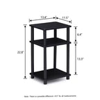 HOMLUX Lot de 2 tables d'appoint à 3 niveaux, table de chevet avec étagère de rangement
