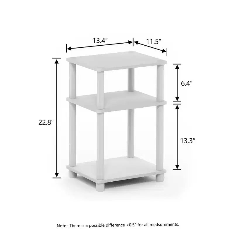 HOMLUX Lot de 2 tables d'appoint à 3 niveaux, table de chevet avec étagère de rangement