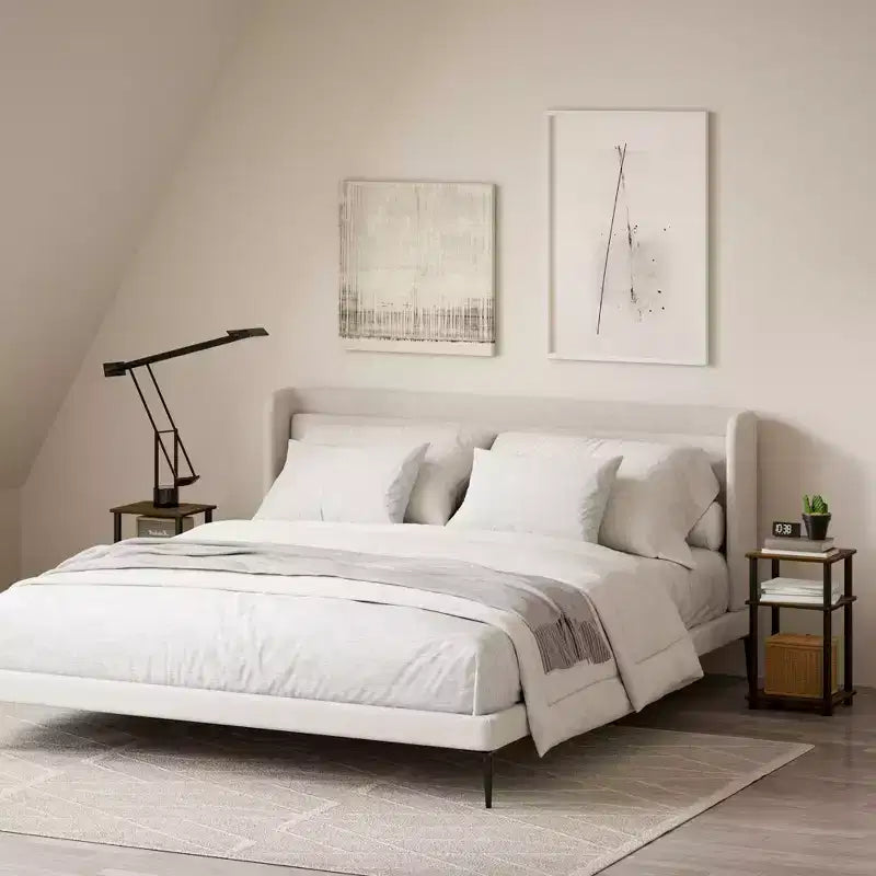 HOMLUX Lot de 2 tables d'appoint à 3 niveaux, table de chevet avec étagère de rangement