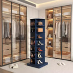 Meuble à chaussures Okak, vitrine avec 6 étagères rotatives à 360°, armoire pour salon, entrée, couloir