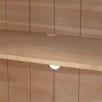 Bahut buffet 4 portes Luxystar avec grand rangement, portes en verre et étagères réglables pour salle à manger et salon, bois naturel
