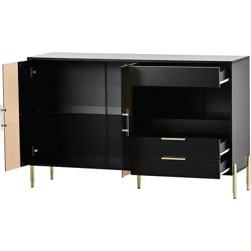 Armoire de rangement moderne avec portes en acrylique, étagères réglables pour cuisine, salle à manger, salon, couloir, bureau à domicile, organiseur spacieux