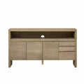 Luxystar Modern 60 Sideboard Buffet Cabinet with Storage Open Shelf and Drawers, Natural