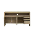 Luxystar Buffet de cuisine moderne 60" avec étagère ouverte et tiroirs, naturel