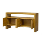 Luxystar Meuble Buffet Moderne avec 4 Portes et Étagère Ouverte, Console, Naturel