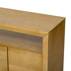 Luxystar Meuble Buffet Moderne avec 4 Portes et Étagère Ouverte, Console, Naturel
