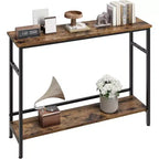 Console de 39 po, table de canapé étroite à 2 niveaux, table derrière le canapé avec étagère réglable, console de salon, couloir, entrée