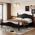 Bellemave Rustic Retro Bed Frame Queen Size, Queen Size Bed Frame with Headboard, Black