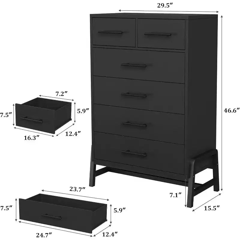 Commode de rangement Coolmee à 6 tiroirs avec base métallique robuste