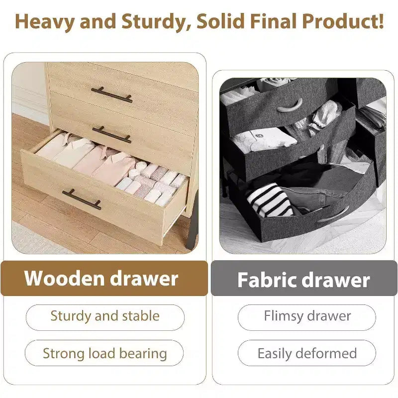 Commode de rangement Coolmee à 6 tiroirs avec base métallique robuste