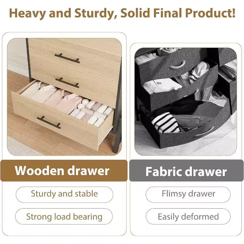 Commode de rangement Coolmee à 6 tiroirs avec base métallique robuste