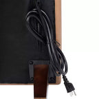 Fauteuil de réception HERCULES Artemis rembourré à accoudoir droit de Flash Furniture, 2 prises CA/1 port USB/1 port USB-C et pieds en bois de noyer avec patin de sol réglable