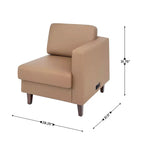 Fauteuil de réception HERCULES Artemis rembourré à accoudoir droit de Flash Furniture, 2 prises CA/1 port USB/1 port USB-C et pieds en bois de noyer avec patin de sol réglable