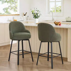 Tabouret de comptoir pivotant moderne Spruce&Spring avec dossier bas incurvé et assise rembourrée moelleuse