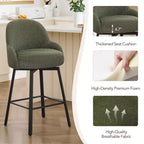 Tabouret de comptoir pivotant moderne Spruce&Spring avec dossier bas incurvé et assise rembourrée moelleuse