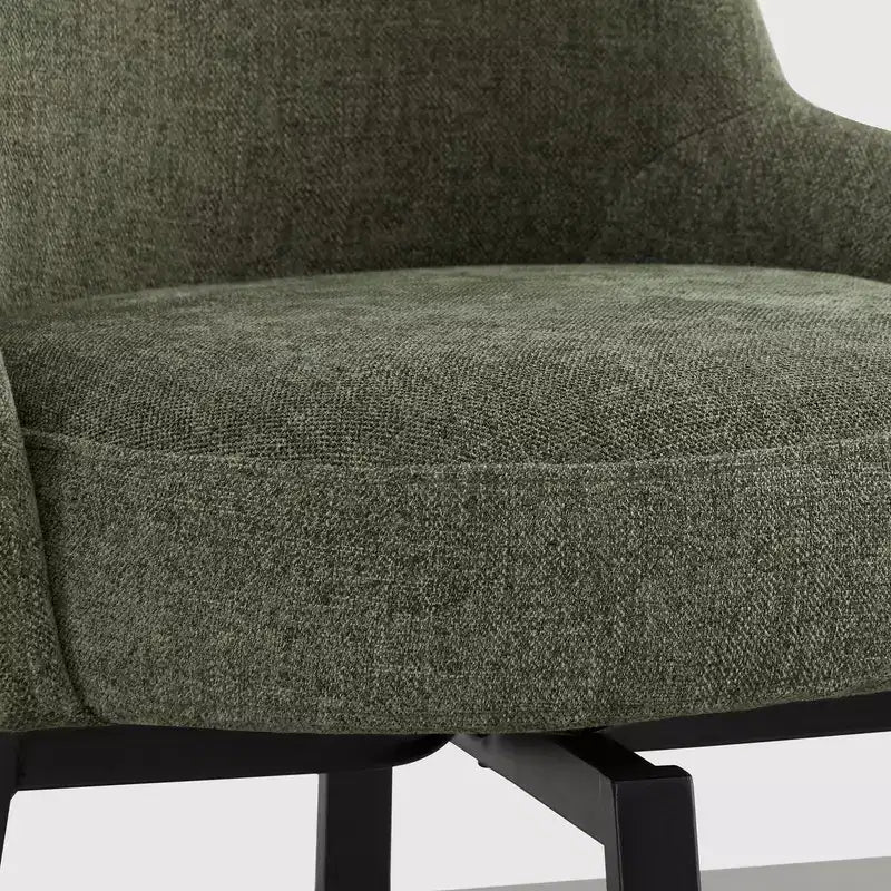 Tabouret de comptoir pivotant moderne Spruce&Spring avec dossier bas incurvé et assise rembourrée moelleuse
