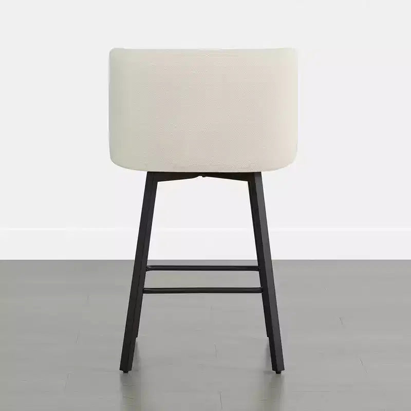 Tabouret de comptoir pivotant Spruce&Spring avec dossier incurvé, assise double épaisseur et piètement en métal