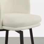 Tabouret de comptoir pivotant Spruce&Spring avec dossier incurvé, assise double épaisseur et piètement en métal